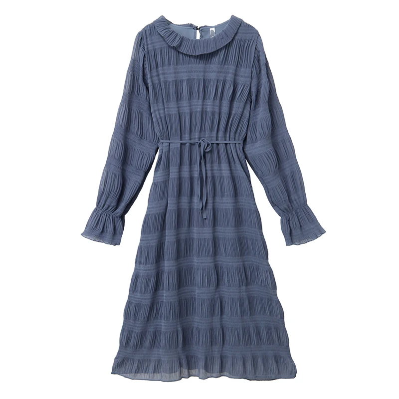 Women 2020 Spring Summer Pleated Beach Long Dress Black Vintage Party Ladies Dresses Korean Vestidos KJ5425 | Женская одежда