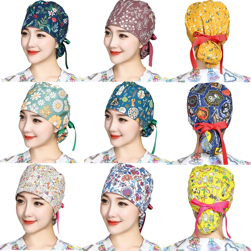 Шапки из хлопка регулируемые с принтом пуговицами |