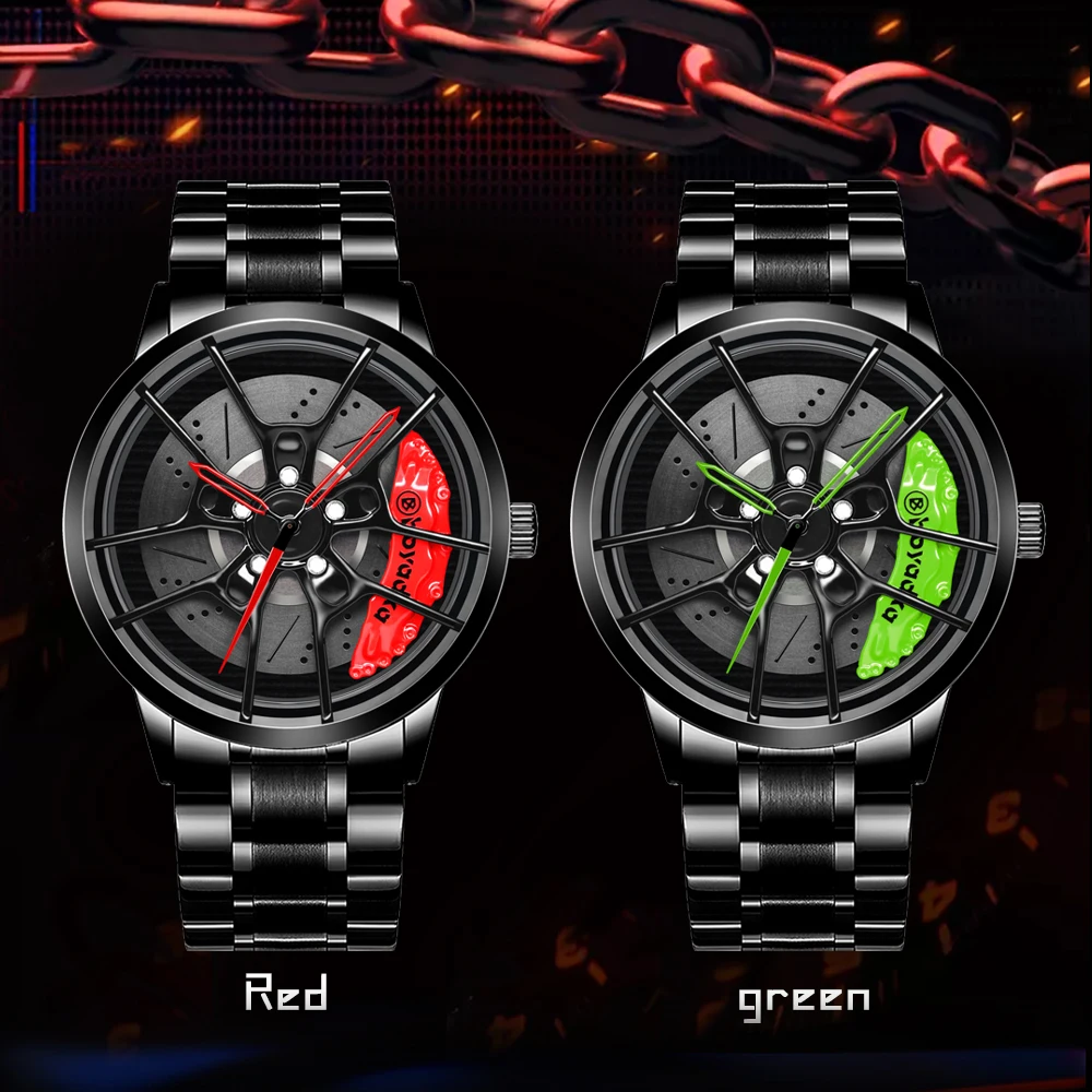 

3D Unique Men's Watches Car Wheel Men Watch Sports Famous Brand Designer Watch Relogio Masculino Car Fans Auto Fans