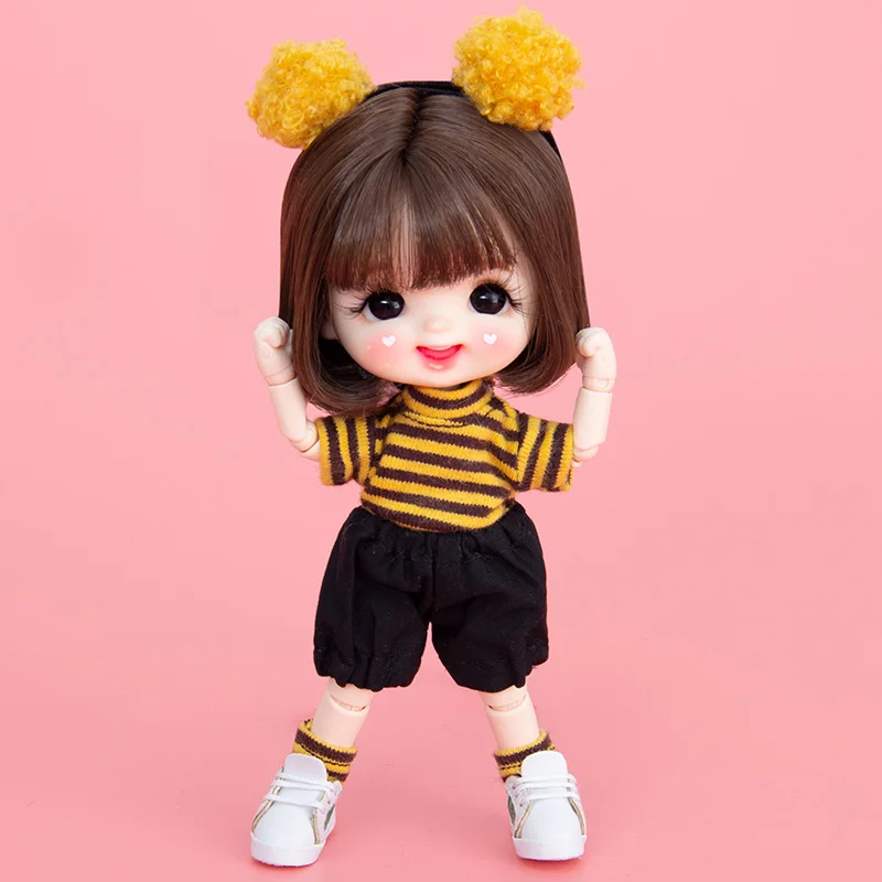 

Ob11 Baby clothes Bee set Striped sweater pants GSC plain BODY BJD 1/12 doll clothes suit shirt + pants +headwear accessories