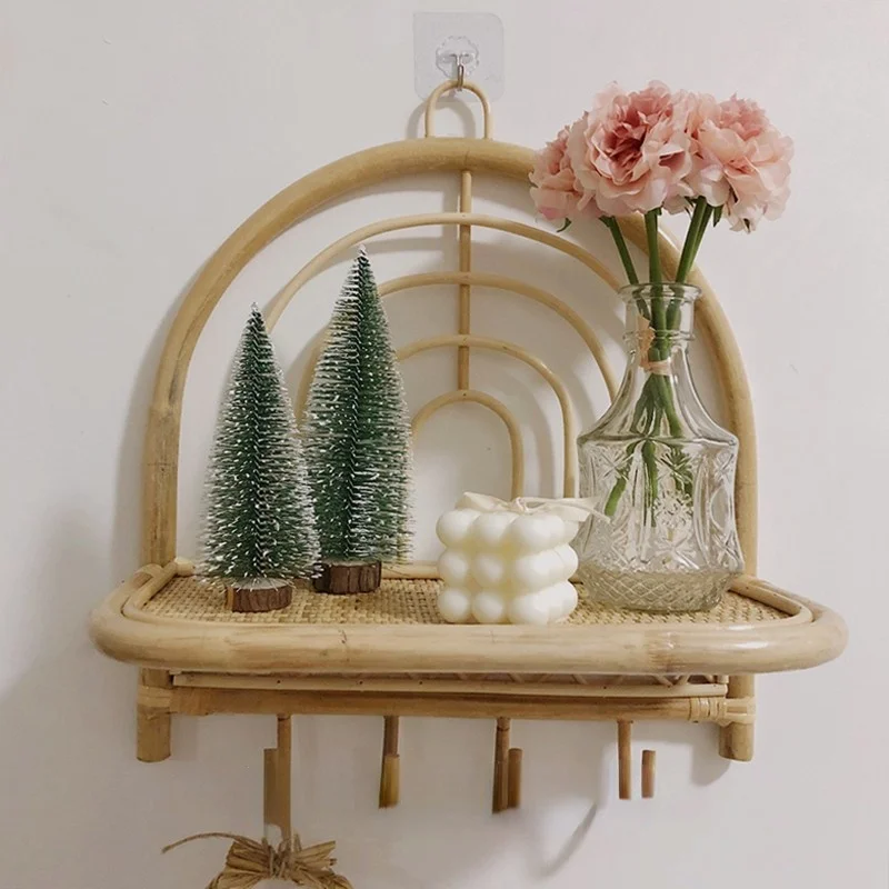 

Настенный декоративный крючок ручной работы zq в скандинавском ретро-стиле из ротанга