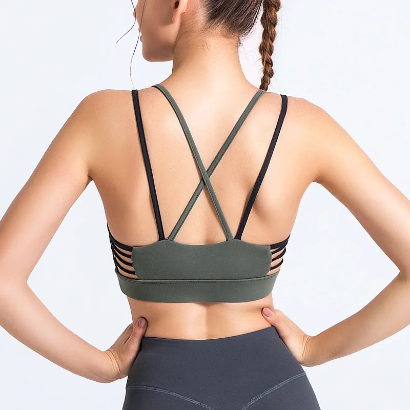 Спортивные бюстгальтеры для йоги на бретельках женские удлиненные Бюстгальтеры