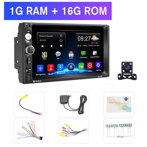 16G 4LED Camera Podofo 2din Автомагнитола Android gps Navi WiFi TF автомобильный мультимедийный плеер стерео для VW TOYOTA GOLF Nissan hyundai CR-V Авторадио - Цвет: 16G 4LED Camera