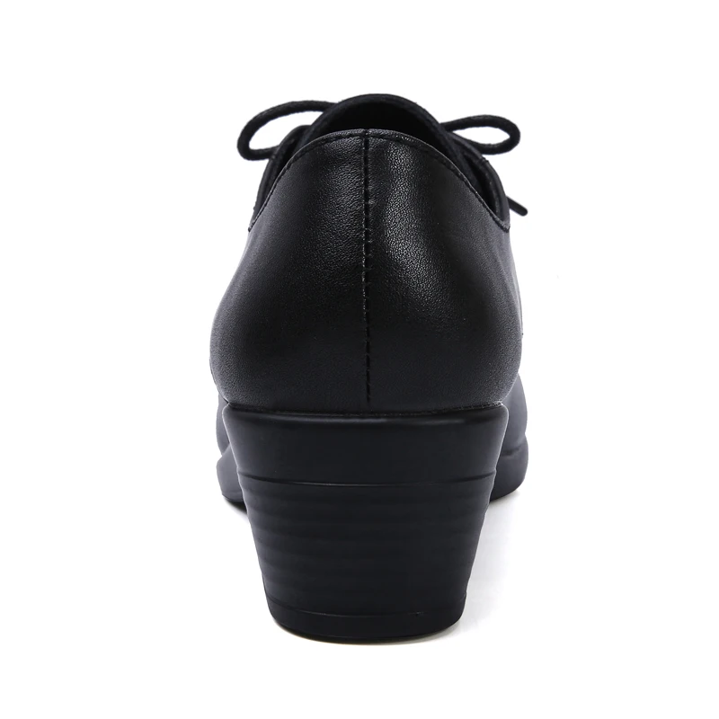 

British Style Leather Shoes Platform High Heel Women's Shoes 2020 New All-match Mid-heel Spring and Autumn Women's Shoes