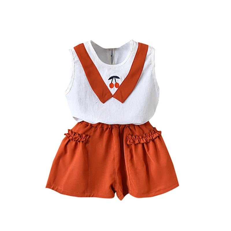 Пуловер оранжевый розовый цвет милая Летняя Повседневная футболка без рукавов с