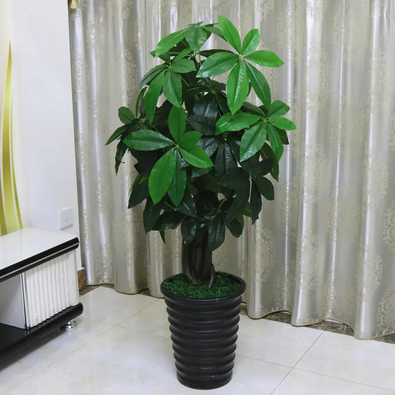 

Новое искусственное пластиковое зеленое дерево 120 см, эстетическое искусственное растение для гостиной, декор «сделай сам», фотообои и лист...