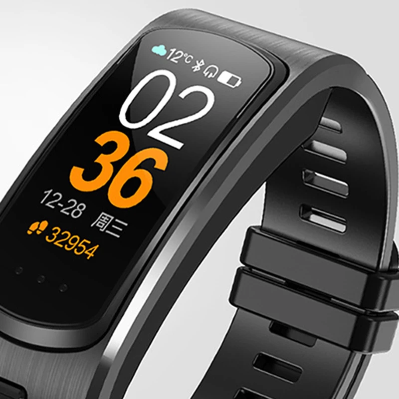 

0.96 Color Screen 2 in 1 Bluetooth Headset Smart Bracelet Handsfree Smart Watch Fitness Earphone for Android iOS DQ-Drop