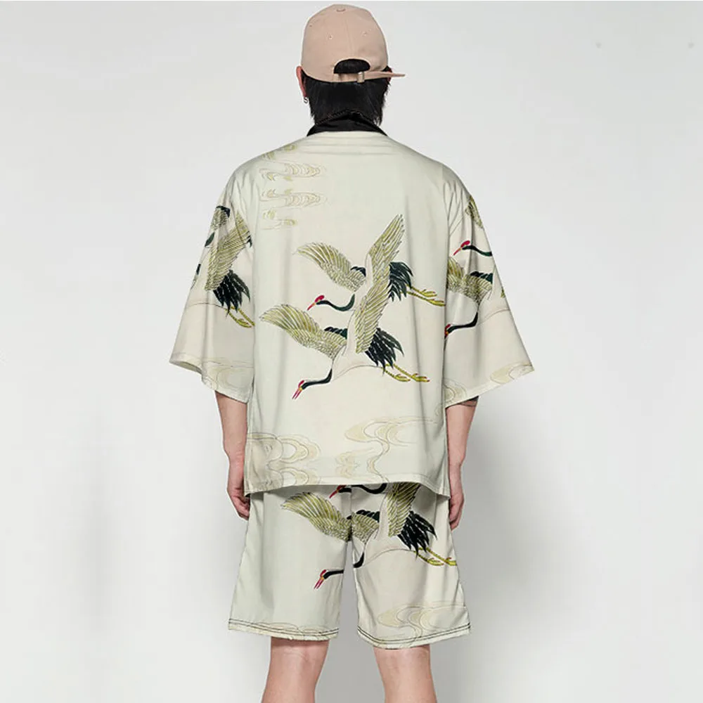 Кимоно WAMNI в японском стиле с рукавом летучая мышь комплект из 2 предметов костюм