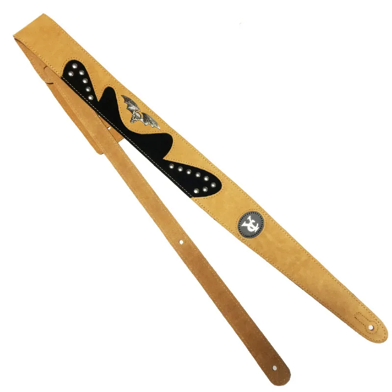 

New Suede Guitar Strap Personality Skull Flower Shoulder Strap Acoustic Guitar Electric Guitar Bass Universal