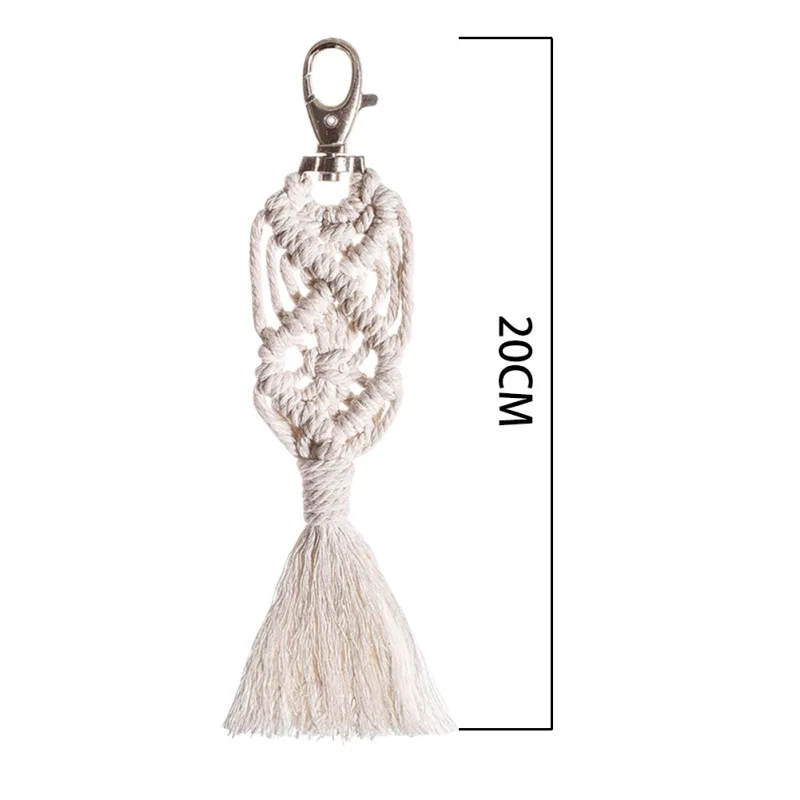 

1Pcs Mini Macrame Keychains Boho Bag Charms With Tassels Handcrafted Craft For Car Home Decor Hanging Decorations