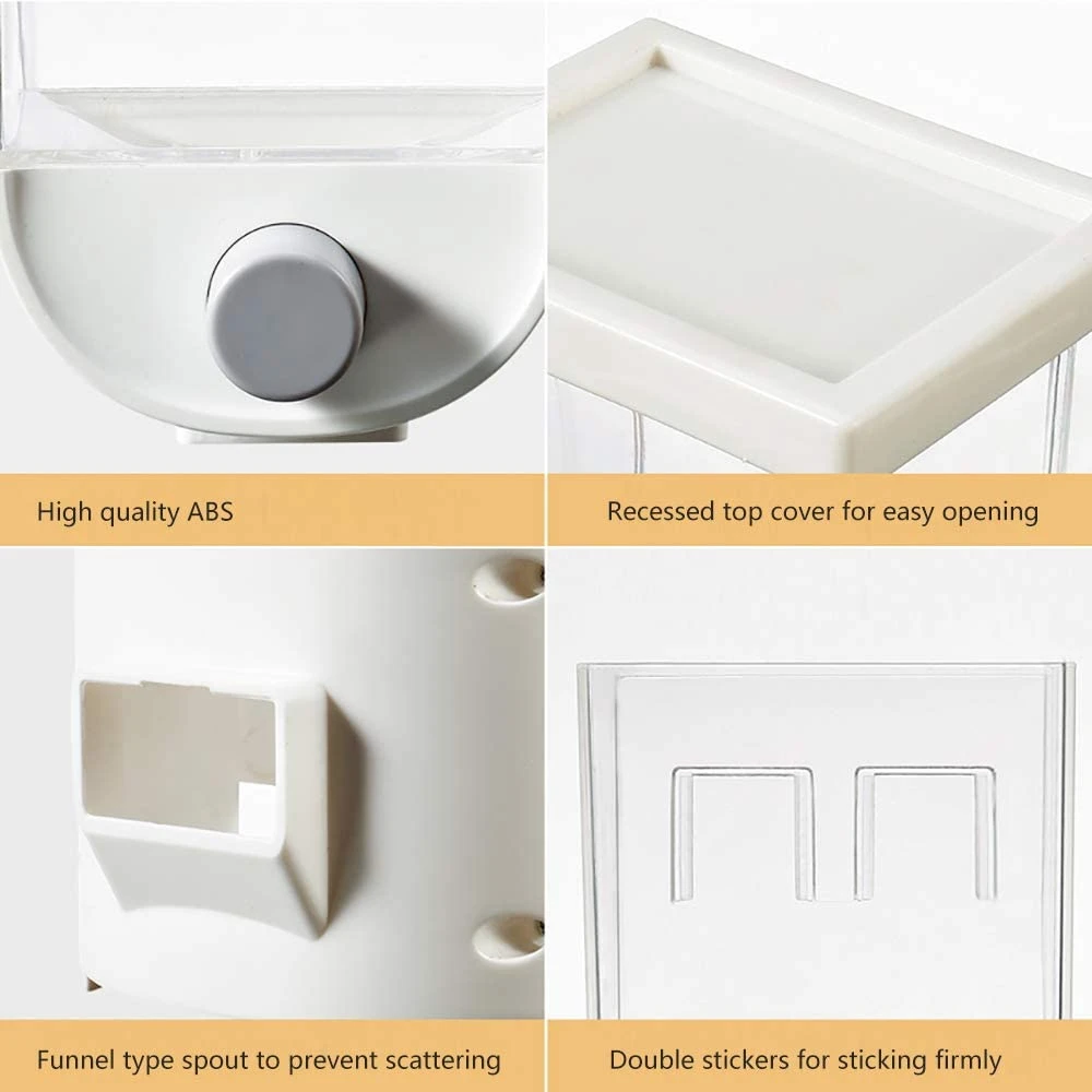 

Dry Food Dispenser Press Style Cereal Container Storage, Wall Mounted Kitchen Container Cereal Dispenser Candy Nuts Beans
