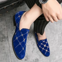 suede leather loafers men dress shoes pointed toe casual slip on man moccasins breathable mens driving shoe