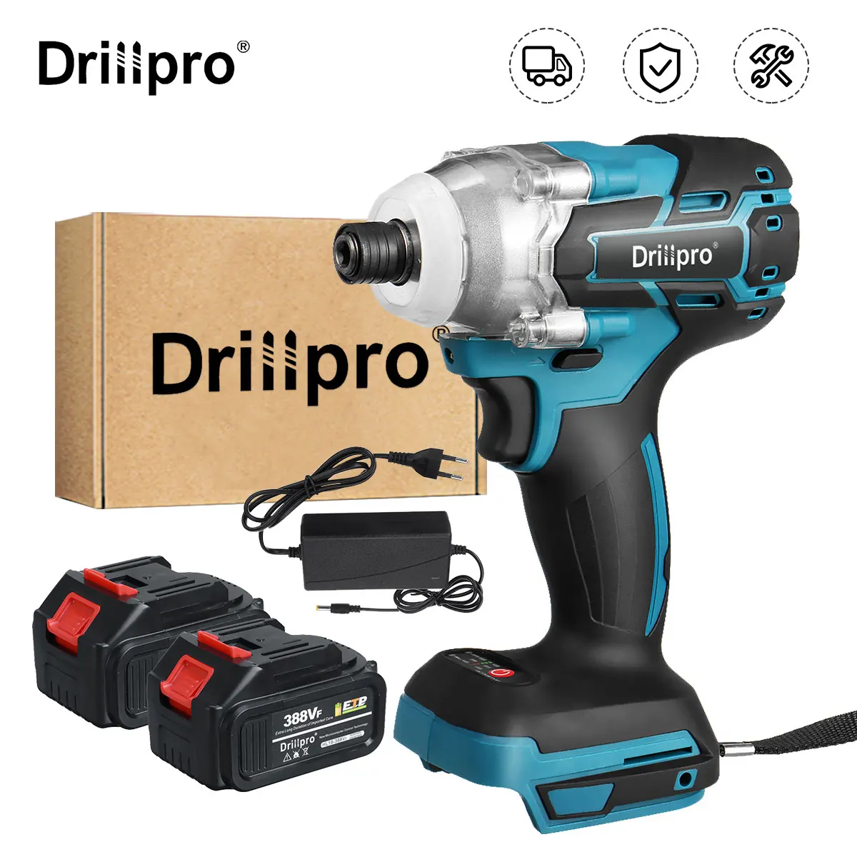 Аккумуляторная отвертка Drillpro 388VF, аккумуляторная электрическая отвертка, бытовой многофункциональный электроинструмент для аккумулятора