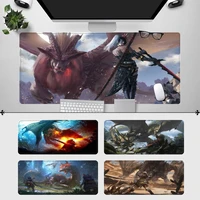 rubber monster hunter rise gaming mouse pad gamer keyboard maus pad desk mouse mat game accessories for overwatch