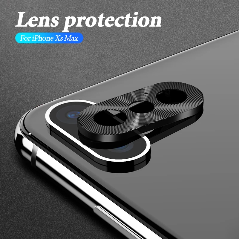 Роскошный металлический чехол для камеры iPhone 10 XS MAX защитное кольцо экрана X XR 7 8