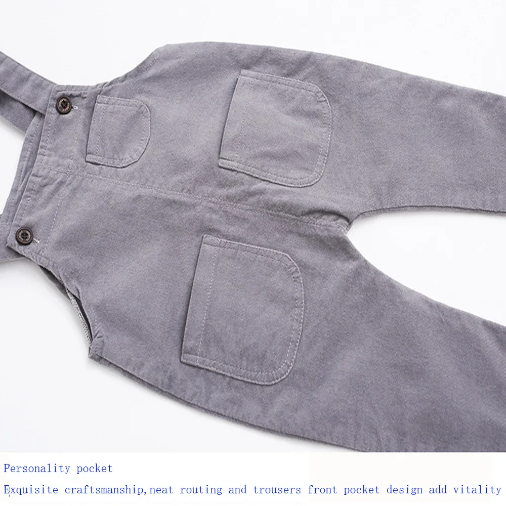 

Jumpsuit Casual Loose Infant Kids Pants baby corduroy overalls can open gear children's pants Clothes Sleeveless Pocket Romper