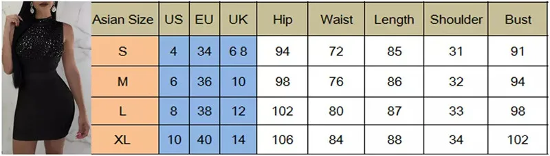 

Sexy Women Sleeveless Bandage Bodycon Party Club Mini Dress Turtleneck Rhinestone Spliced Pencil Dresses