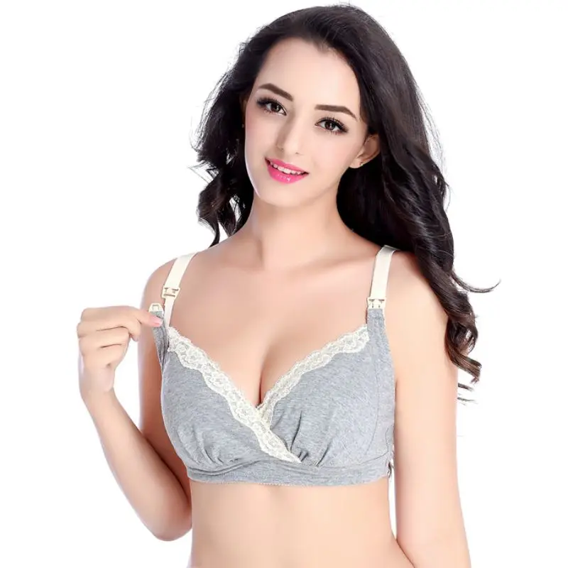 

Maternity Underwear cross Nursing Bra lace Breast Feeding Bra Front Buckle Sleep Breathable Bra