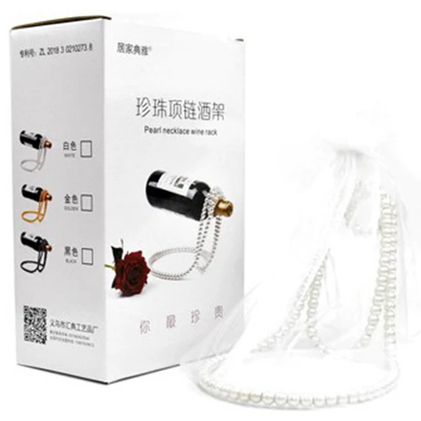 

Pearl Necklace Wine Rack Suspension Bar Display Stand Bracket Decor Metal Wine Holders Home Decoration Wine Stand Craft