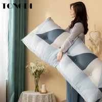 tongdi home soft elegant print large pillow cushion long elastic backrest multifunction luxury decor for bedside bed sofa tatami