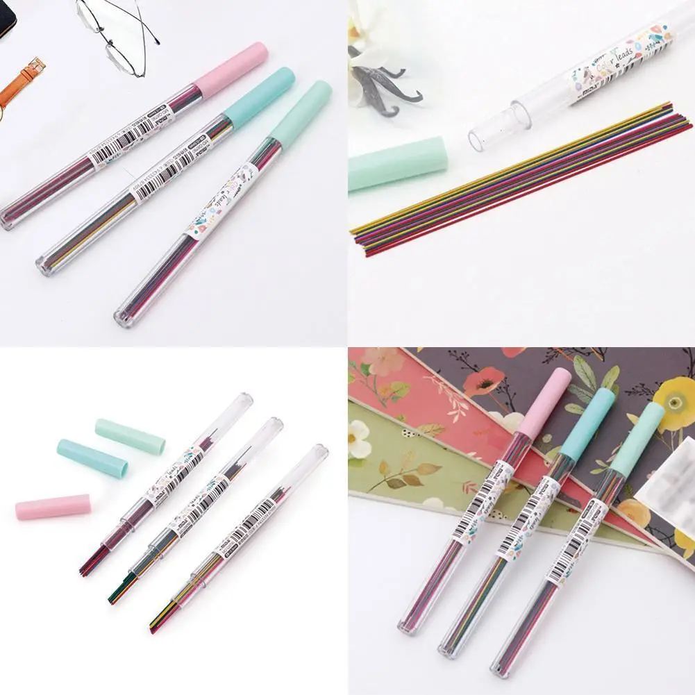 1pcs/lot 0.5mm 0.7mm Sketch Drawing Refill Colorful Office Pencil Drawing School Mechanical Lead Sketch Color Lead Supplies I4C1