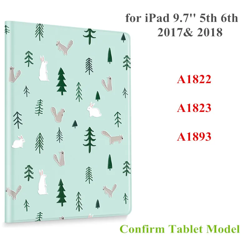 iPad 9.7 2017 2018 Для iPad цветной принт планшет кожаный чехол для iPad 3D рельефный защитный чехол умный чехол s - Цвет: iPad 9.7 2017 2018