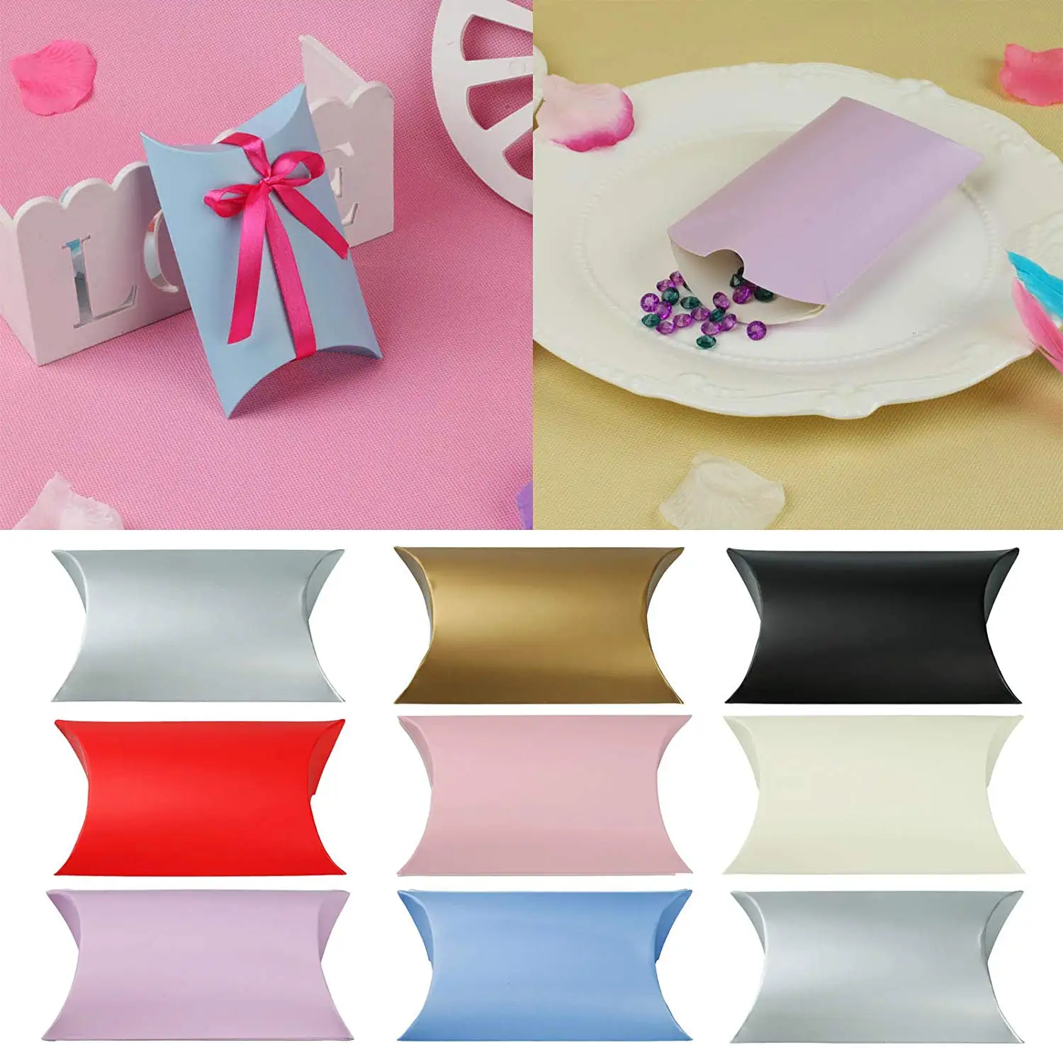 25 шт. в форме подушки крафт-бумага коробка для сладостей самостоятельной сборки