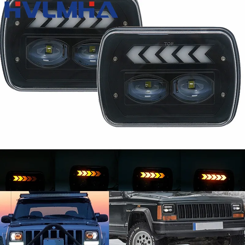 2 шт. 7x6 дюймов 5x7 светодиодный светильник квадратный дальний ближний свет