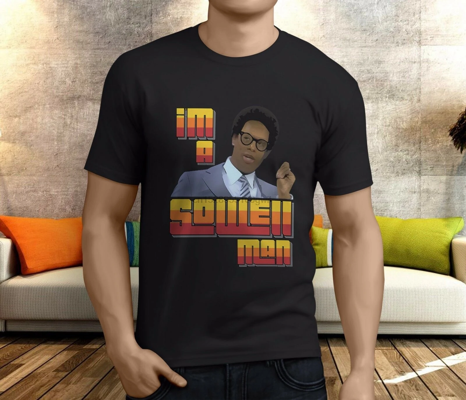 

New Popular Im a Sowell Man Thomas Sowell Mens Black T-Shirt S-3XL