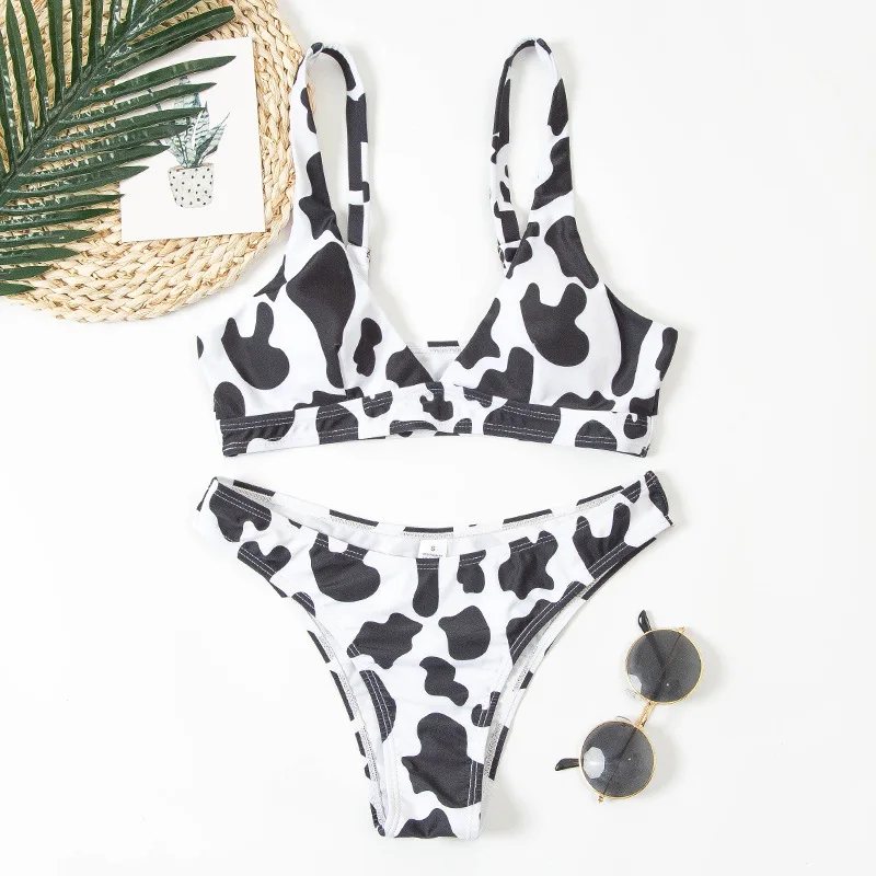 

Sexy Leopard Brazilian Bikini Set Halter Push Up Bikinis Women Cow Swimwear Women Bathing Suit Female Biquini maillot de bain