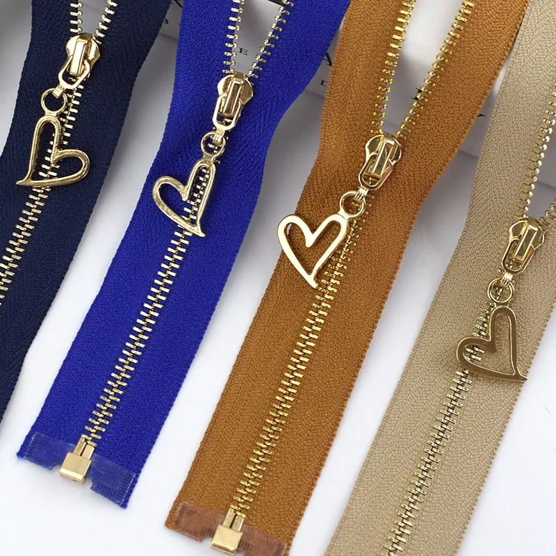 

10pcs 3# Metal Zipper Open End Gold Teeth Zip Closure for Sewing Bags Purse Down Jacket Skirt Clothing Accessories ZA035