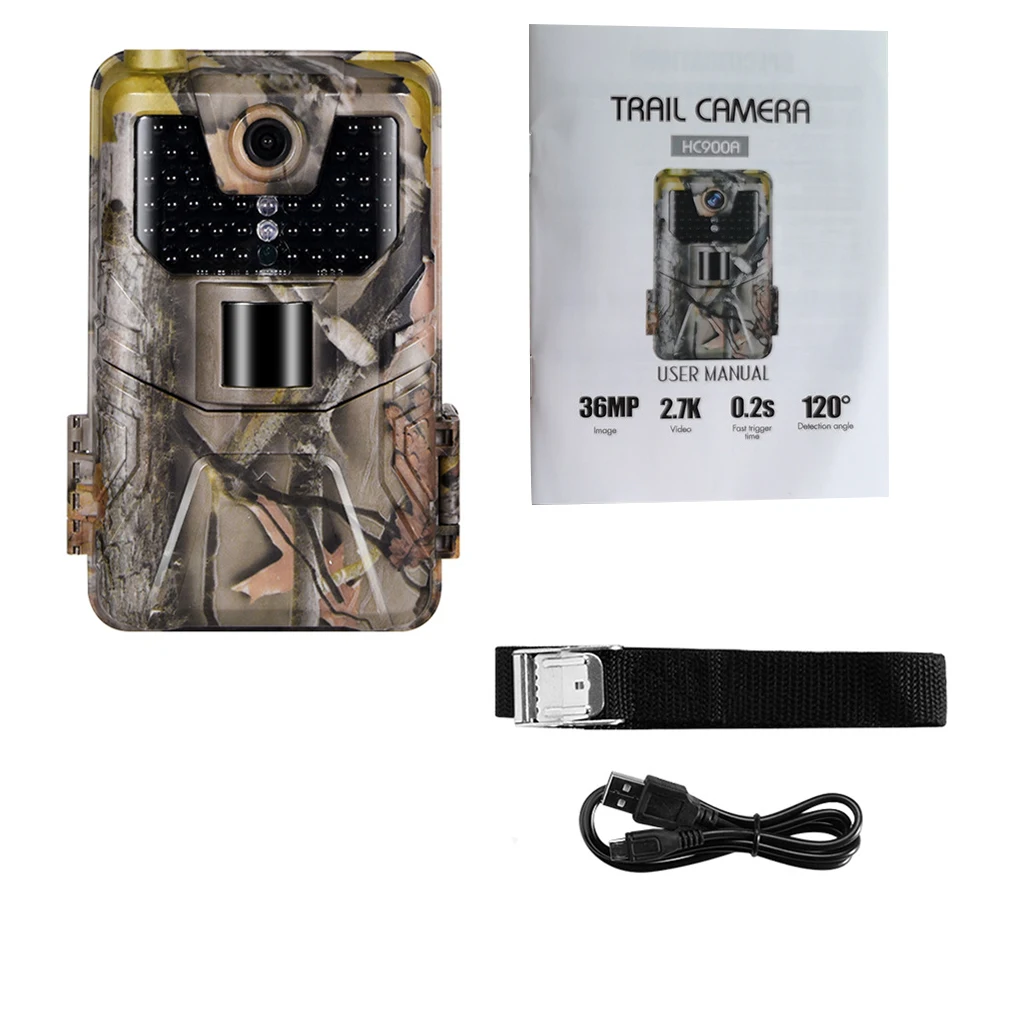 HC-900A 36MP 2.7K Hunting Camera Resolution Trail Outdoor PIR Sensor Infrared Waterproof Cam with 32/16GB TF Card |
