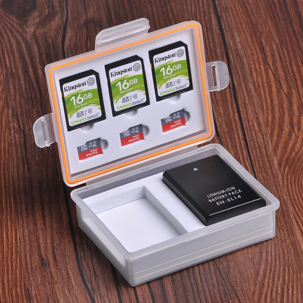 Камера Батарея ящик для хранения/SD/TF слот карт памяти чехол EN-EL14 EN-EL9 LP-E8 LP-E17 LP-E12