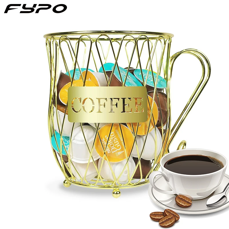 

Coffee Capsule Storage Basket Vintage Coffee Pod Holder Organizer coffee accessories Multifunction Hollow Storage Cup