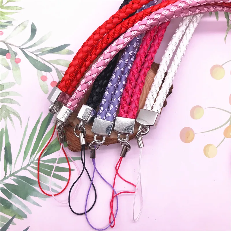 Новый Плетеный ремешок из ПУ кожи для телефона длинный шейный цепочка ремни ID