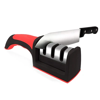 red Knife Sharpener 3 этапа Профессиональный Ножи Алмазная точилка для быстрого использования профессиональной Точилки ручной Ножи инструменты для заточки ножей, точильный камень - Цвет: red Knife Sharpener