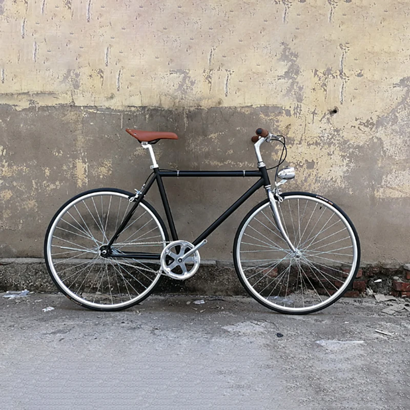 Single speed bike black 700C Fixed Gear Track biycle Road Bike 52cm fixie frame inlcude basket | Спорт и развлечения