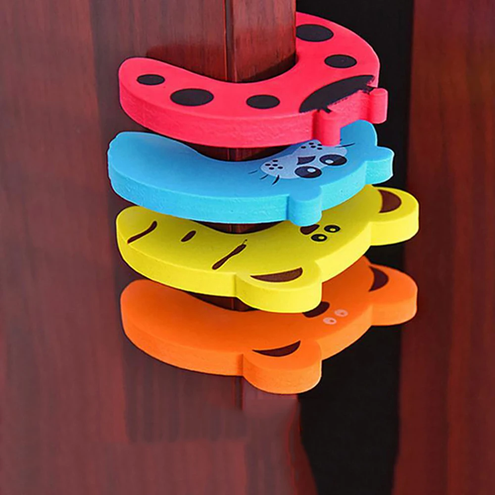 Детская безопасная дверная стопа с мультяшными животными защитная пробка для