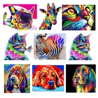 painitng by numbers dog art canvas adult acrylic photo frames for picture animals wall decoration home 40x50cm gatyztory diy kit