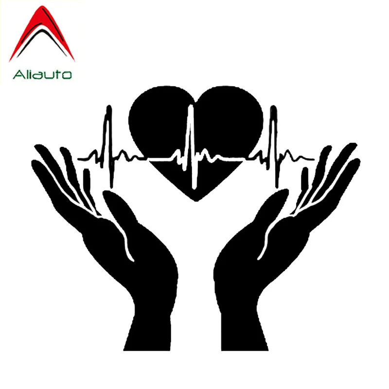 Самая крутая Автомобильная наклейка Aliauto с открытыми ладонями и кардиограммой