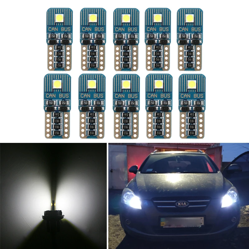10x T10 светодиодный Белый свет 168 W5W автомобильный клинообразный габаритный фонарь