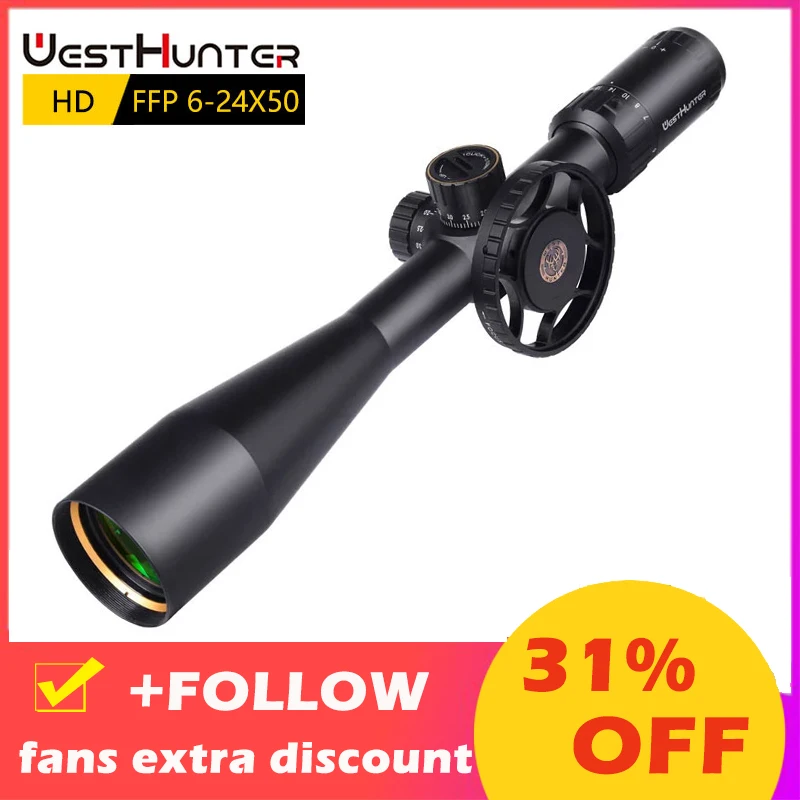 Оптический прицел WESTHUNTER HD 6 24X50 FFP оптический с дальним расстоянием первым