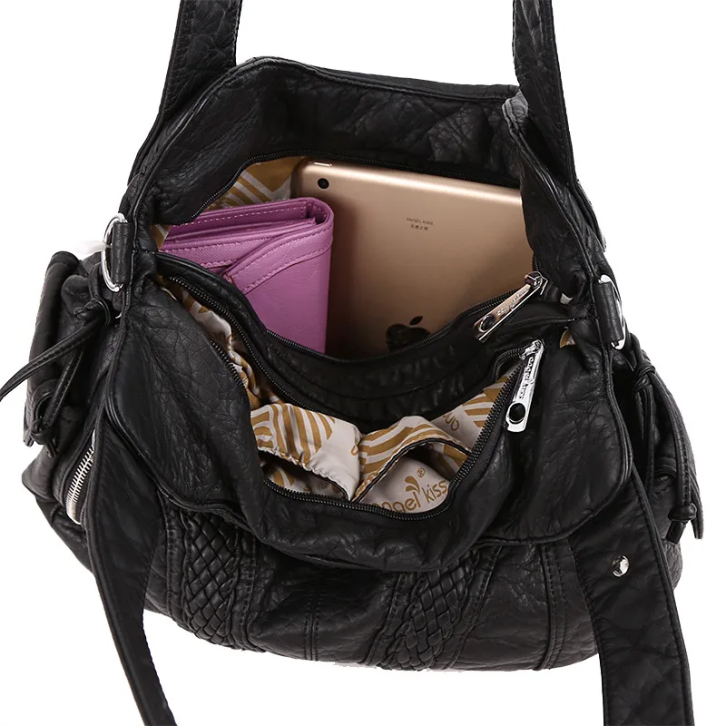 Angelkiss Для женщин Top handle Satchel Сумки Сумка Tote из стираной кожи Кошельки Сумка|handbag