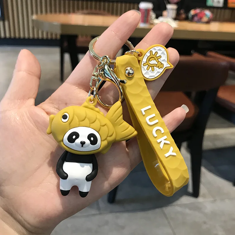 

Funny Creative Key Chain Toys Taiyaki Cat Dog Panda Pig Cute Keychains Ornaments Dolls Key Ring Pendant Girls Friends Gifts Hot