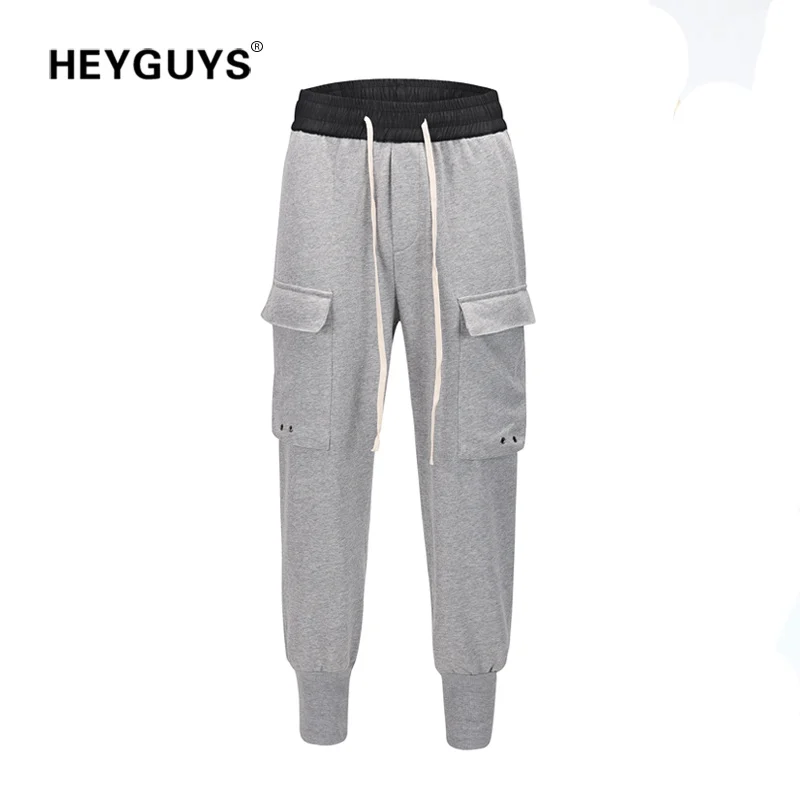 HEYGUYS 2019 new pants men sweatpants Trousers Fashion Fitted Bottoms street wear hip hop joggers |