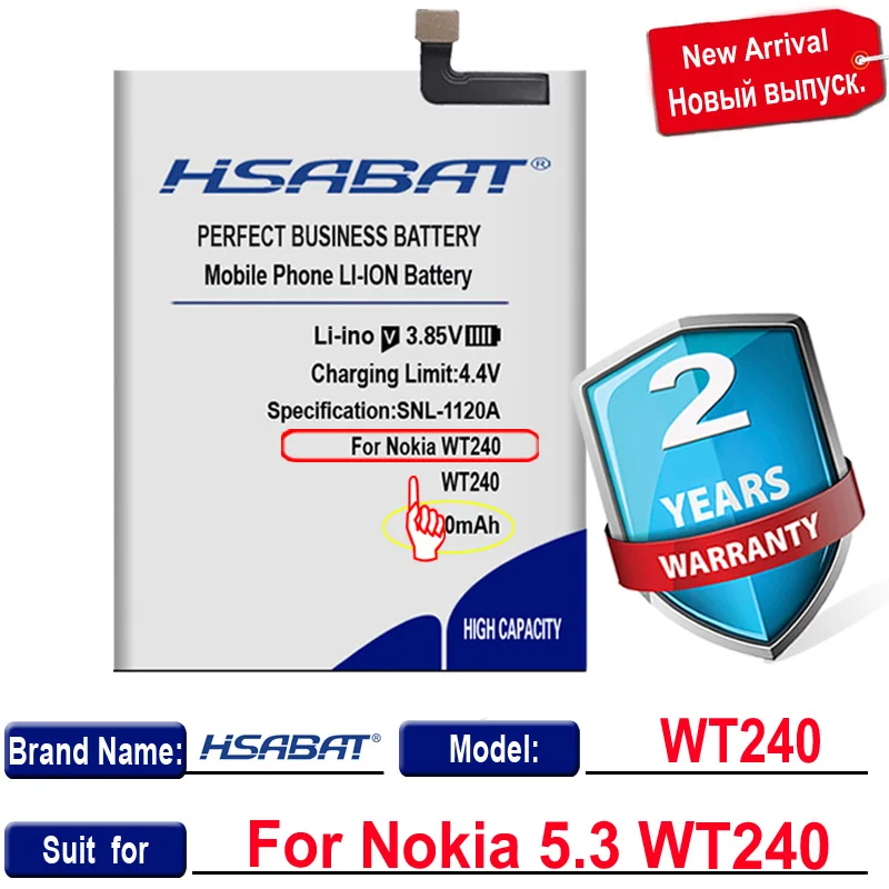 Топ-бренд 100% новый аккумулятор 4900 мАч для Nokia 5 3 WT240 в наличии | Мобильные телефоны