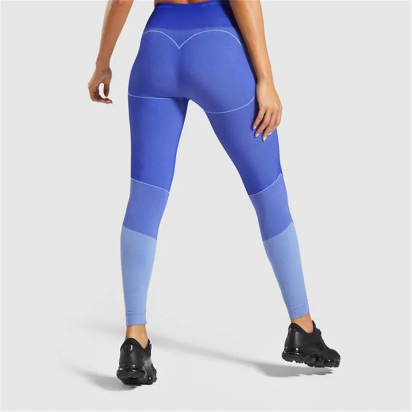 Комплект из 2 предметов Женский бесшовный спортивный костюм Омбре одежда для