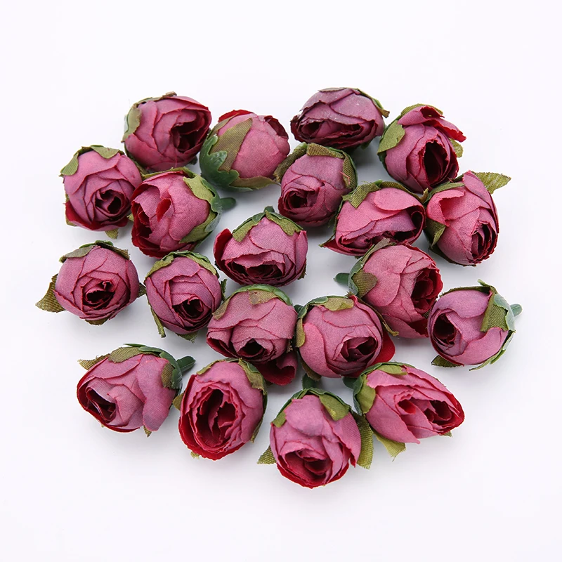 Европейский Винтажный искусственный шелк Чайные розы маленькие бутоны букет для