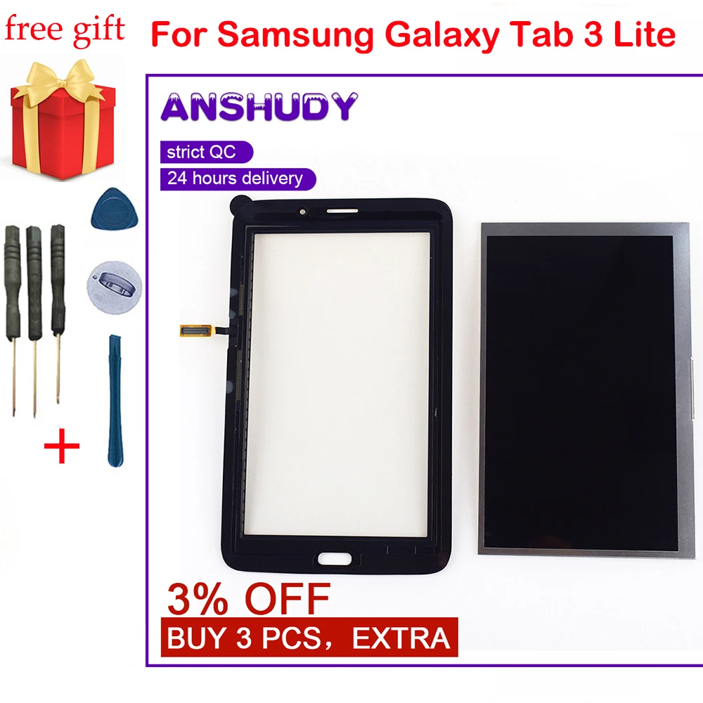 100% тест хорошо для Samsung Galaxy Tab 3 Lite SM T116 T113 сенсорный экран дигитайзер сенсорная
