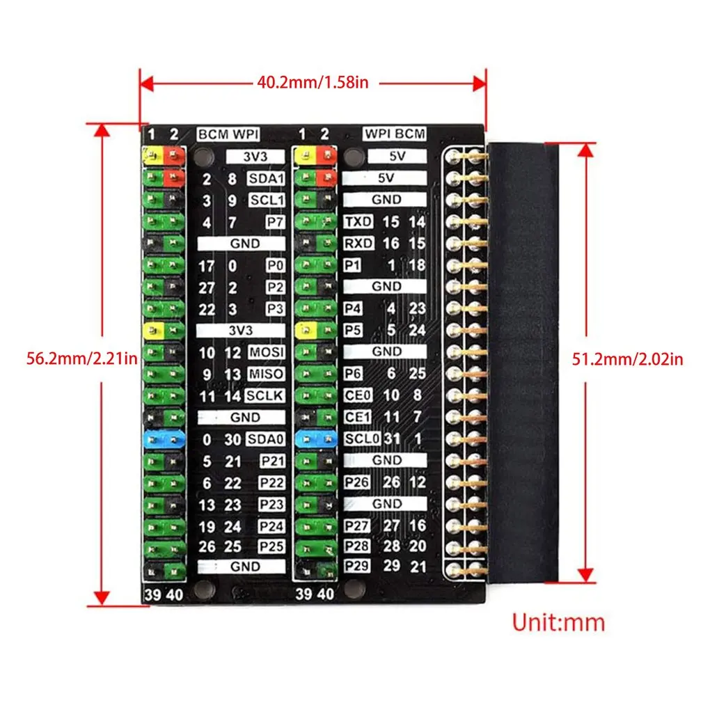 Для Raspberry Pi 400 GPIO адаптер для головки расширение 2x 40-контактный разъем
